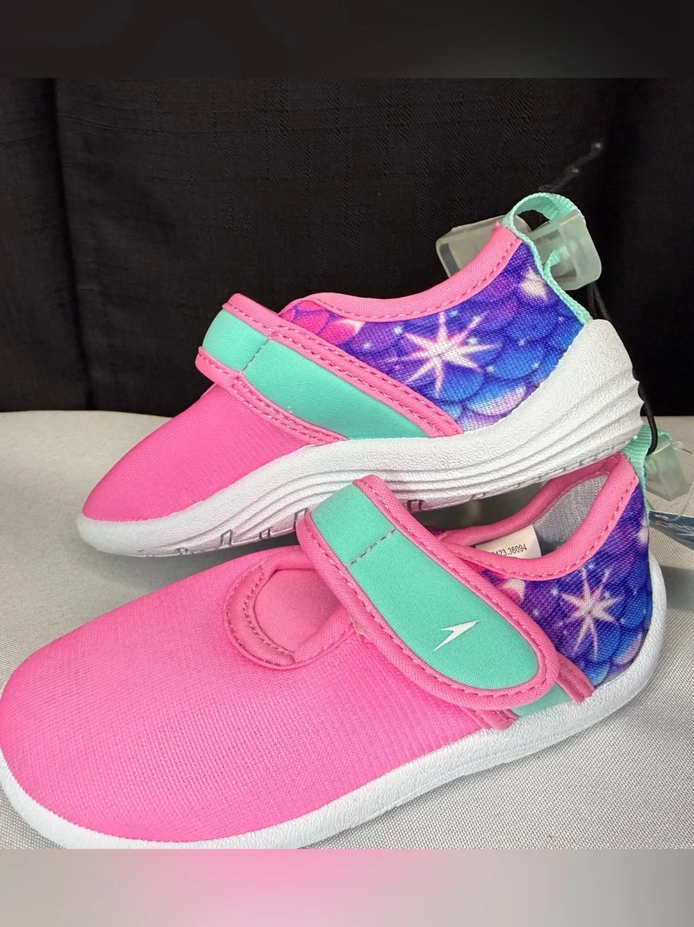 Speedo Kids Pink Water Shoes with Teal Strap Accents